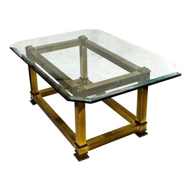 Mastercraft Brass and Glass Coffee Table Chairish