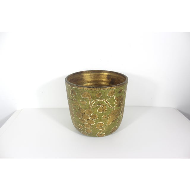 Vintage Italian Florentine Gilded Terracotta Planter Cachepot For Sale - Image 11 of 12