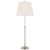Suzanne Kasler by Visual Comfort Signature Wyatt 29" Buffet Lamp in Polished Nickel with Linen Shade For Sale