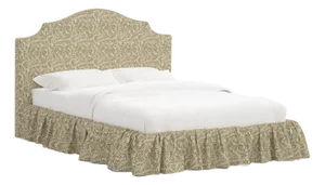 Stoffer Home x Cloth & Company Thelma Ruffle Platform Bed in Geogian Vine Dijon, Full/Double