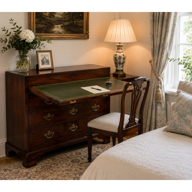 A fine antique george ii mahogany chest of drawers dating to circa 1750, of particularly attractive proportions and...