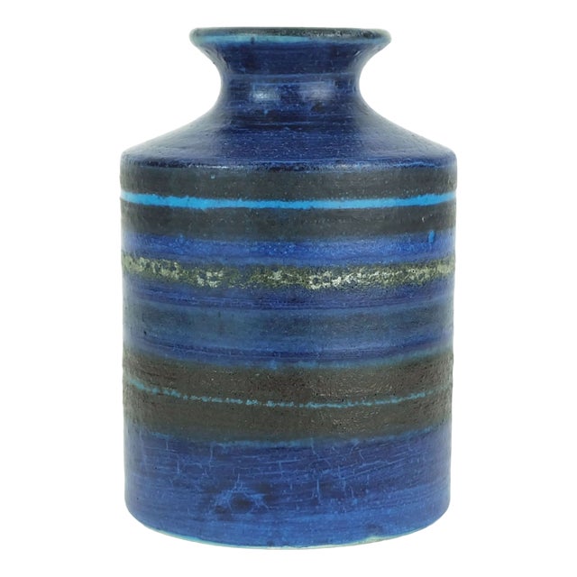 Mid-Century Vase Bruno Gambone Italian Studio Pottery Stripe Decor For Sale