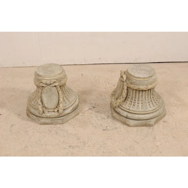 French Mid 20th Century Capital Base Side Tables - a Pair For Sale - Image 10 of 12