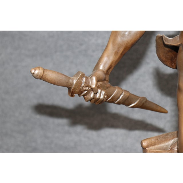 1900 - 1909 Antique French Bronze Titled Le Devoir Civique, After Eugene Marioton. For Sale - Image 5 of 16