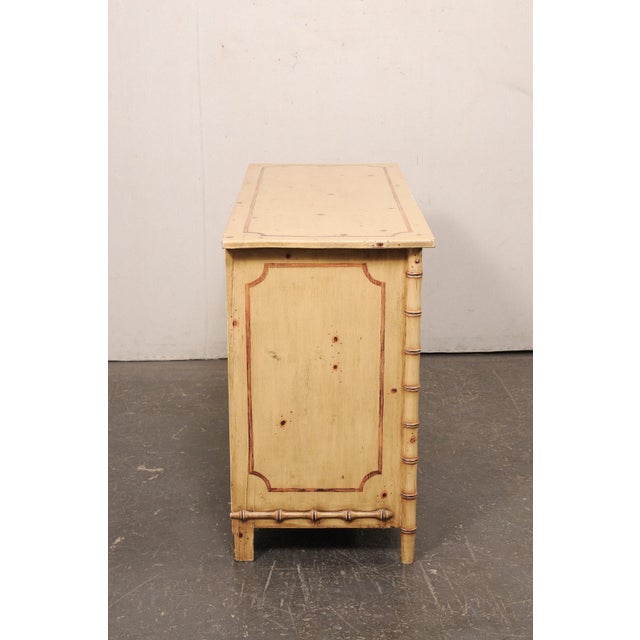 Saffron Early 20th Century English Sideboard W/ Faux Bamboo Trim For Sale - Image 8 of 12