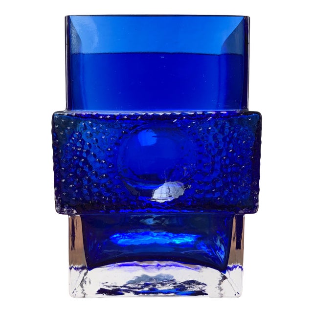 Space Age Glass Block Vase, 1960s For Sale