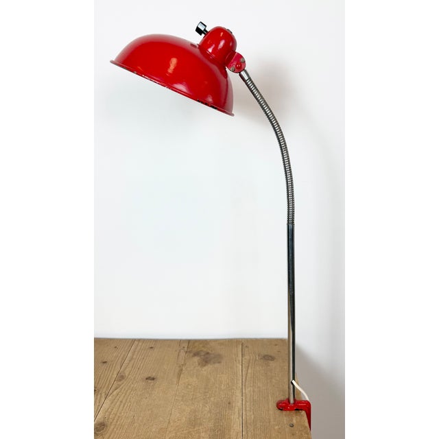 1950s Large Vintage Industrial German Workshop Table Lamp from Helo Leuchten, 1950s For Sale - Image 5 of 18
