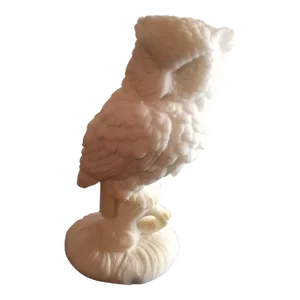 Alabaster White Owl Figurine