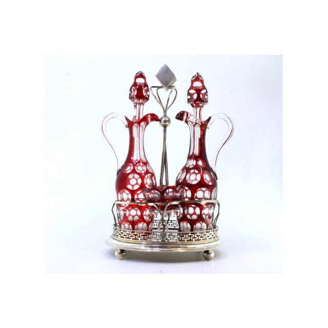 Cruet Set with Silver Structure, Set of 3 For Sale - Image 4 of 9