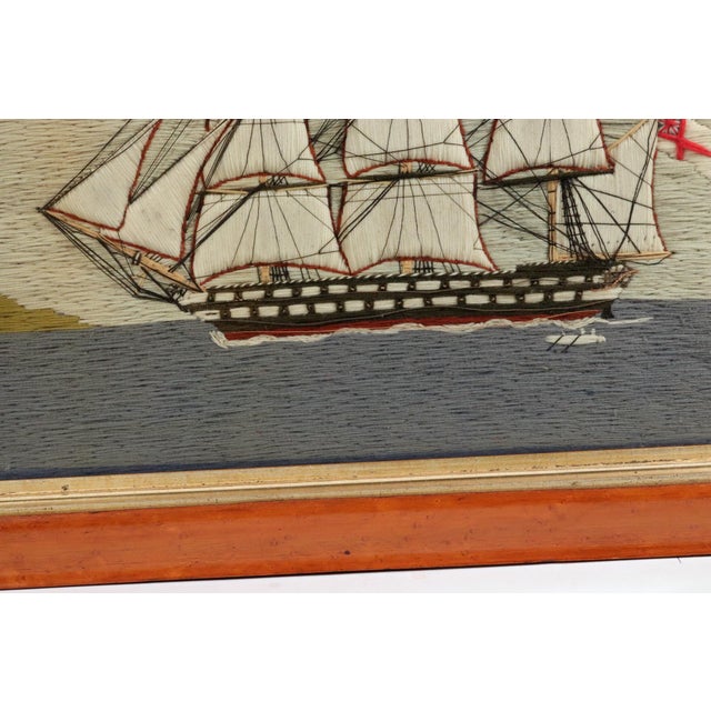 Pair of Royal Navy Sailor’s Woolworks by the Same Hand With Trapunto Sails For Sale - Image 12 of 18