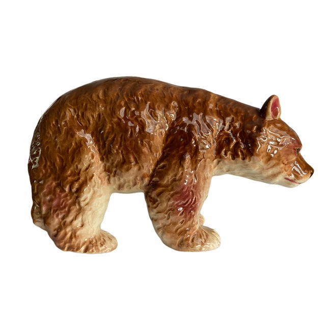 Ralph Lauren 1940's Nippon Yoko Boeki Porcelain American Bear Statue For Sale - Image 4 of 9