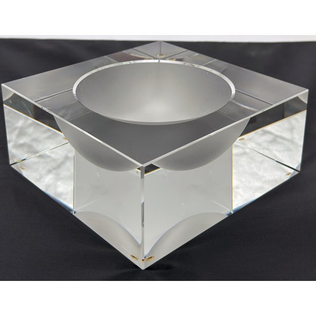 Modern Rosenthal Studio-Line Frosted & Clear Crystal Cube Ashtray or Vide-Poche, 1970s For Sale - Image 3 of 12