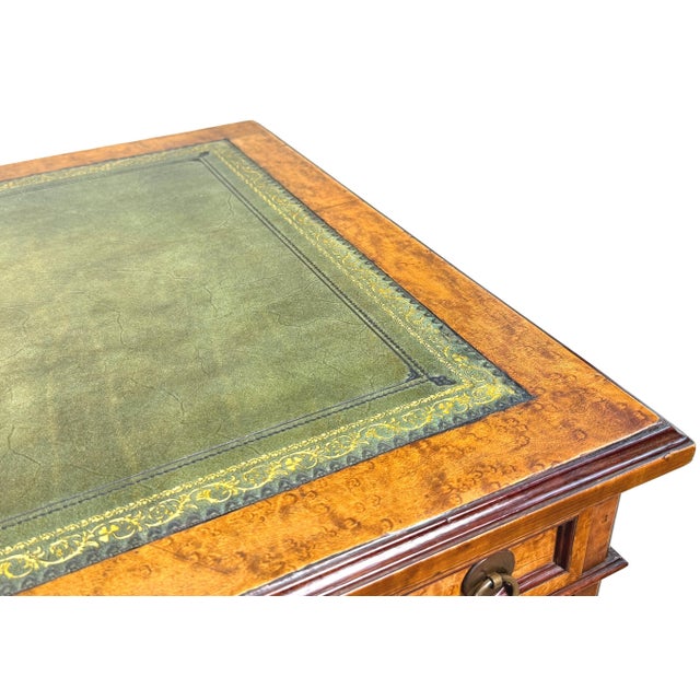 Wood Small English Birdseye Maple Pedestal Desk, 1840 For Sale - Image 7 of 14