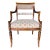 Vintage Hickory Chair Neoclassical Cane Back Armchair With Gilt Accents & Floral Upholstery For Sale