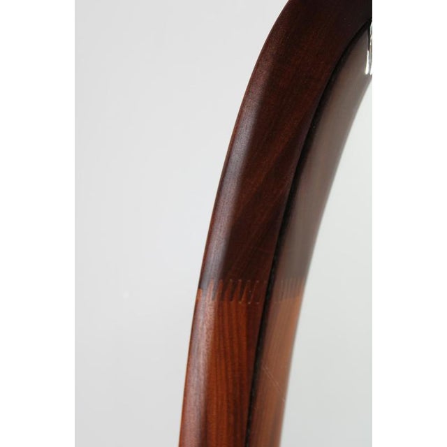 1980s Mid-Century Italian Oval Teak Wall Mirror, 1980s For Sale - Image 5 of 10