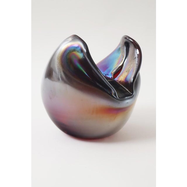 Abstract Iridescent Glass Sculpture, Germany, 1980s For Sale - Image 8 of 15