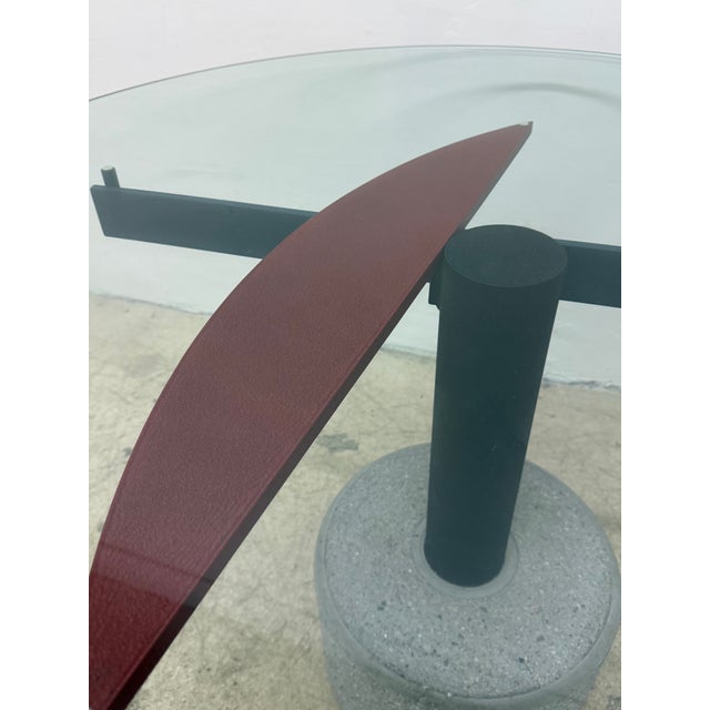 Rare Giovanni Offredi Steel and Concrete Dining or Center Table for Saporiti For Sale - Image 9 of 18