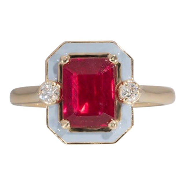 Scarlet & Gray Game Day | 2.2Ct Natural Ruby & Diamond Ring in Solid 14k Gold For Sale