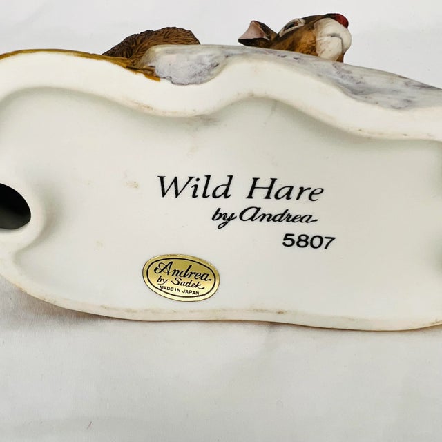 1980s 1980s Andrea by Sadek “Wild Hare” Rabbit Figurine For Sale - Image 5 of 6