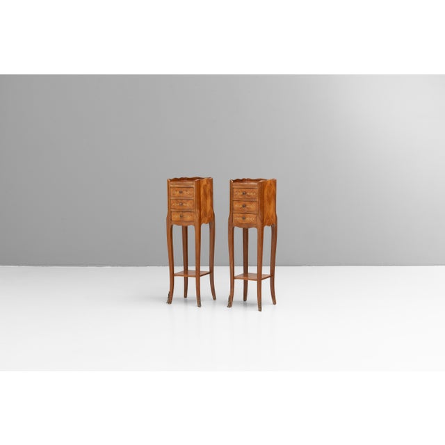 Vintage Bedside Tables in Walnut, 1950s, Set of 2 For Sale - Image 9 of 9
