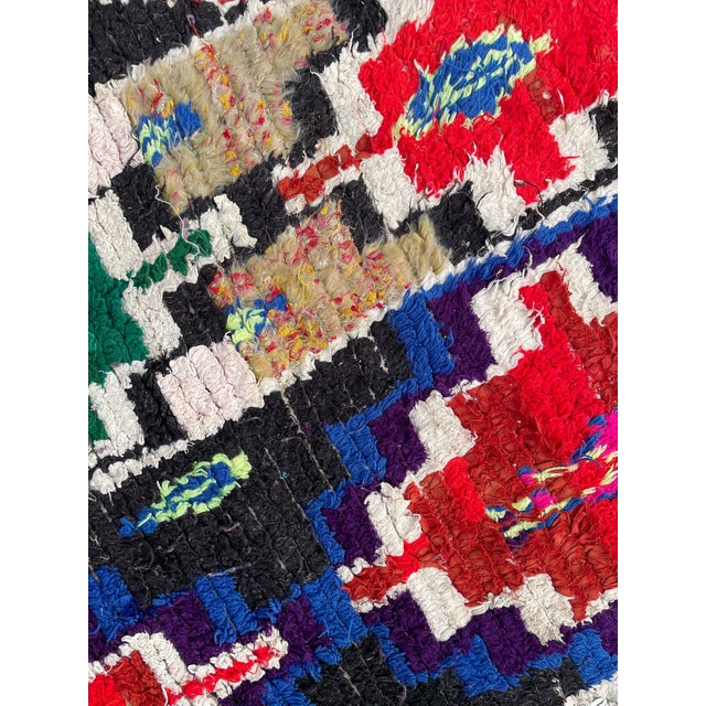 Moroccan Artist Authentic Moroccan Berber Boucherouite Cotton Rug For Sale - Image 4 of 10