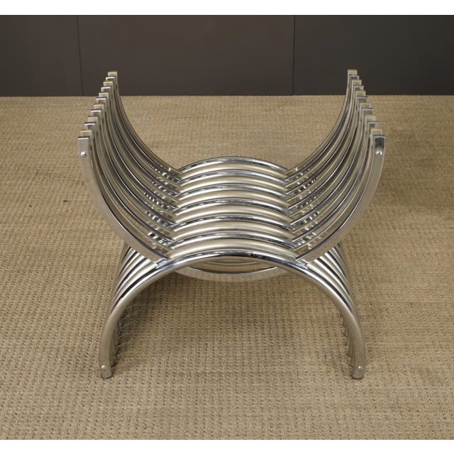 Mid-Century Modern 1970s Italian Chrome Sculptural Table Base, Modernist Dining or Coffee Table Base, Mid Century Modern Architectural Pedestal Base For Sale - Image 3 of 14