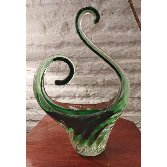 Murano Glass Vase in Green, 1970s For Sale - Image 11 of 11