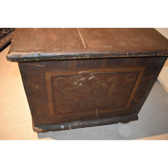 Country Grain Painted Blanket Chest For Sale - Image 9 of 10