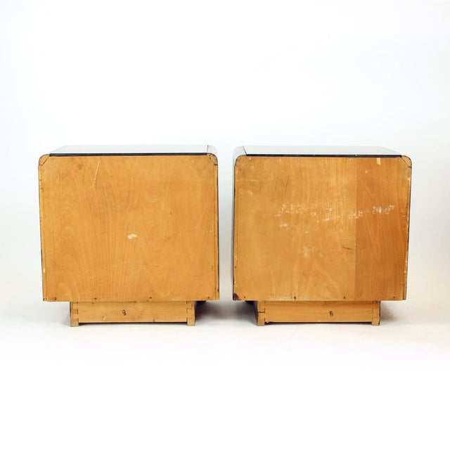 Mid-Century Bedside Tables with Glass Tops, Former Czechoslovakia, 1960s, Set of 2 For Sale - Image 9 of 12