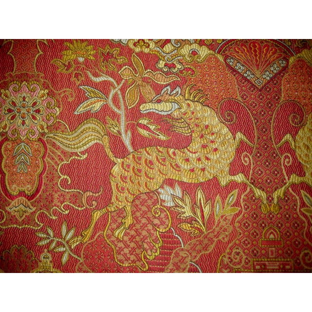 Textile Pair of 1980s Jaquart Chinoiserie Curtain Drapes For Sale - Image 7 of 12