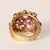 Modern Vintage 21k Gold Ruby and Diamond Dome Cocktail Ring, Size 6.75 For Sale - Image 3 of 4