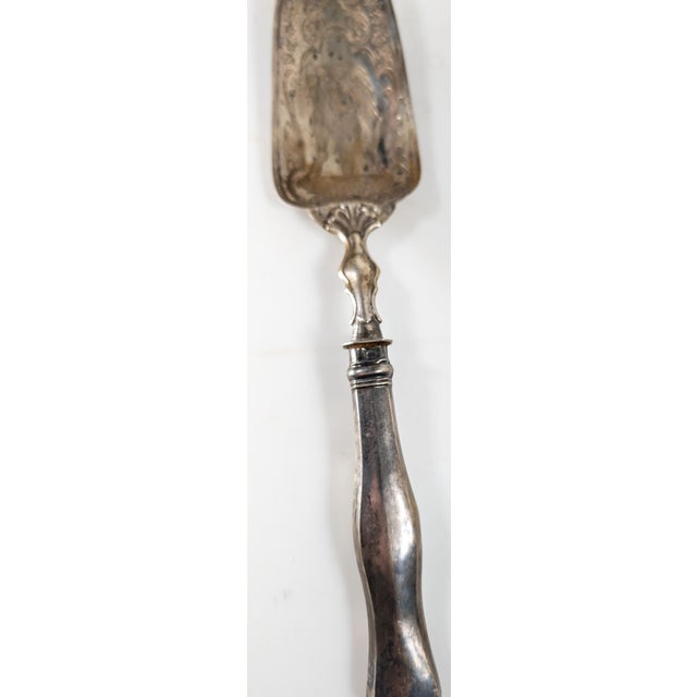 Rustic European 19th Century Continental European Austrian 800 Silver Server With 3 Graces Engraving For Sale - Image 3 of 17