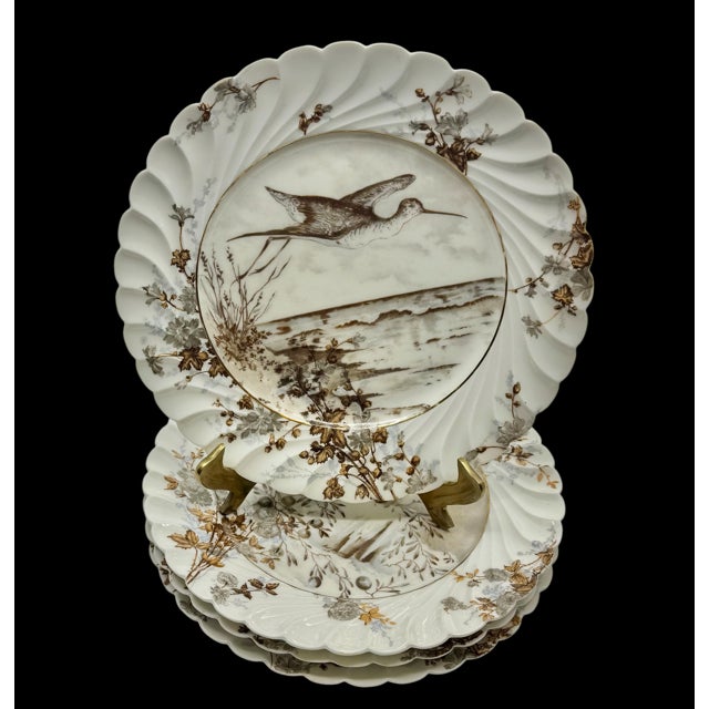 Antique Haviland & Co. Limoges Game Bird Plates - Set of Four For Sale In Charleston - Image 6 of 11