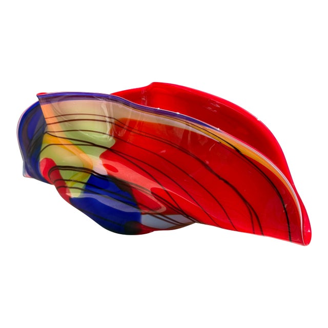 Viza Hand Blown Glass Art Bowl - Numbered For Sale