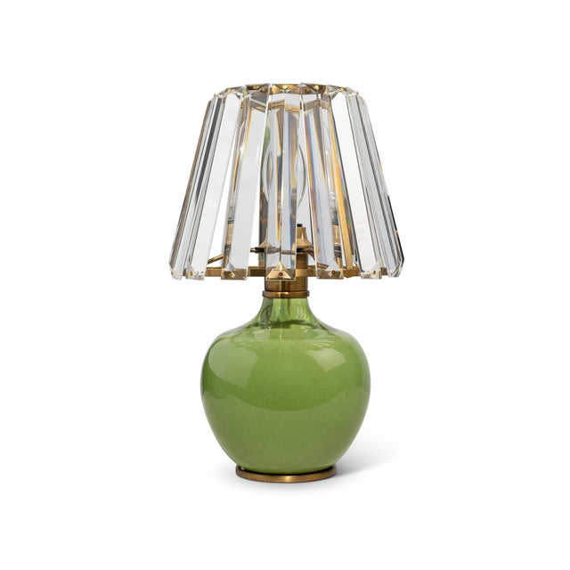 Traditional Eclipse Green Crystal Shade Mini Lamp For Sale - Image 3 of 5