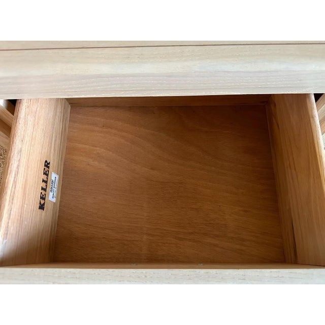 Wood Vintage Keller Bleached Wood Nightstand With Integrated Pulls For Sale - Image 7 of 8