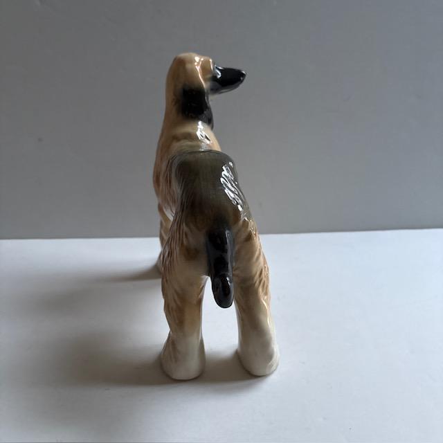 English Mid-Century Porcelain Coopercraft Lhasa Apso or Afghan Hound Dog Figurine, England For Sale - Image 3 of 5