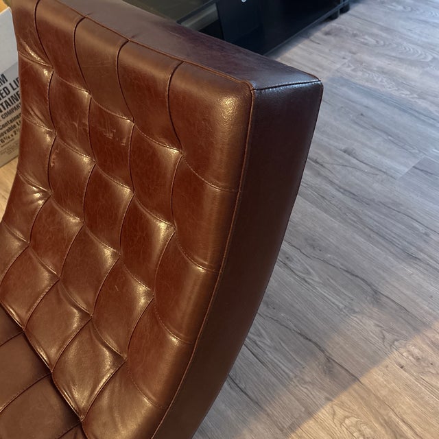 Roche Bobois “Dolce” Chaise in a Distressed Brown Having Aluminum Legs. For Sale - Image 11 of 12