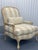 Taylor King Taylor King Bergère Armchair With Carved Wood Palm Motif Back – Neutral Coastal Upholstery For Sale - Image 4 of 12