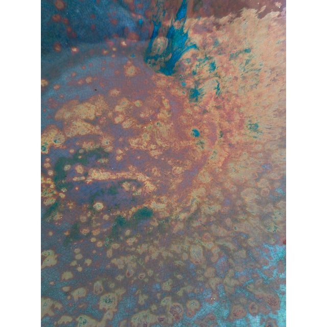 Large Mark Hines Raku Centerpiece Bowl For Sale - Image 4 of 8