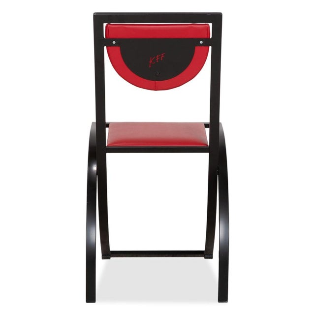 Blue Sinus Chair in Red Leather from KFF For Sale - Image 8 of 10
