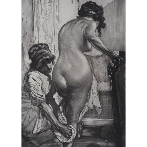 Alméry Lobel-Riche, Bathing Nude, Original Signed Etching For Sale - Image 3 of 7