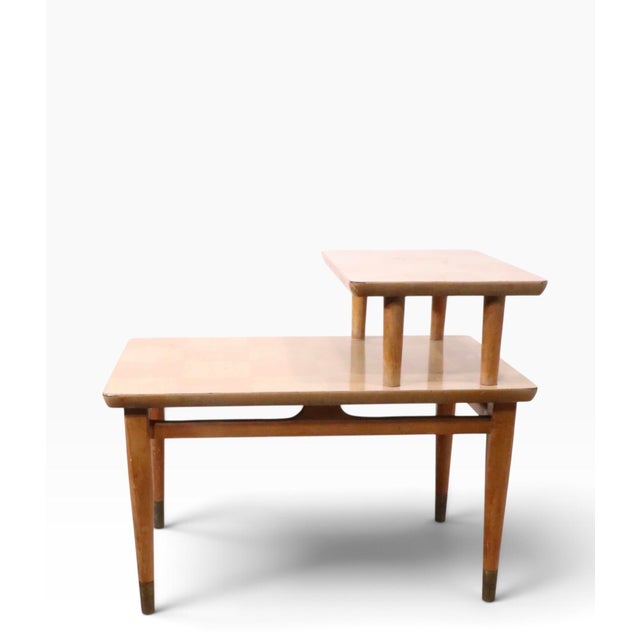 Pr. Mid Century Step End Tables With Marquetry For Sale - Image 9 of 9