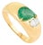 Chunky 18k Gold Emerald Diamond Contemporary Cocktail Ring Size 8 For Sale