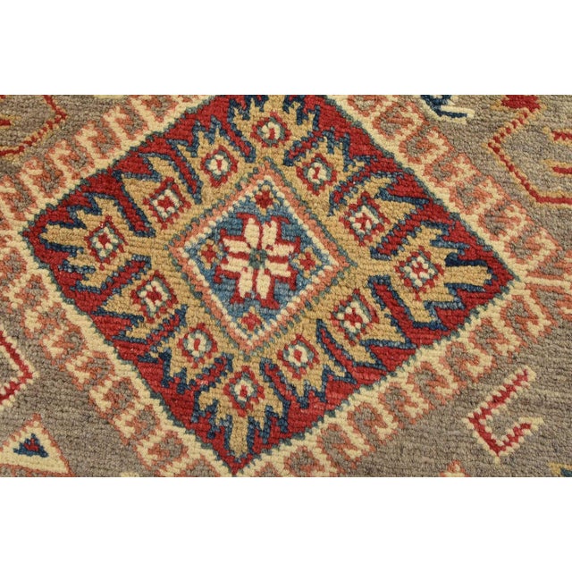 Kazak Rug 4’1” X 5’11” Brown Wool Tribal Hand-Knotted Oriental Carpet For Sale - Image 4 of 12