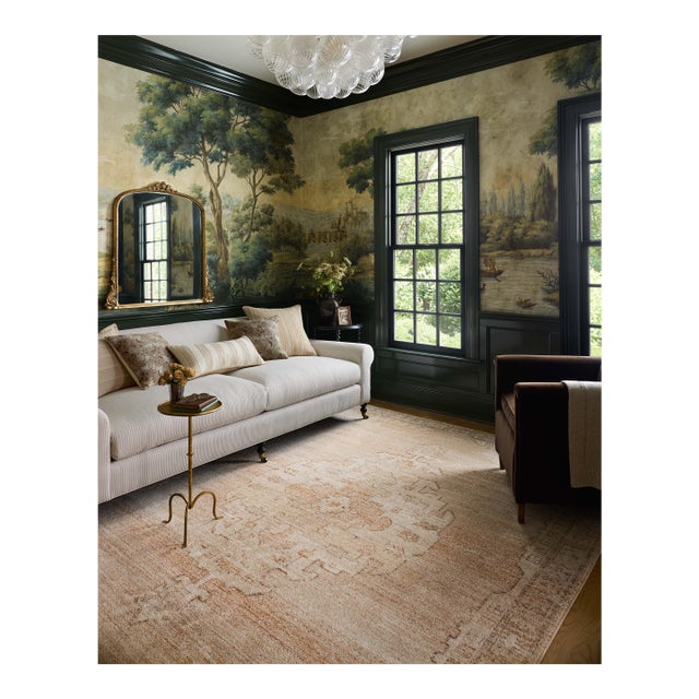 Chris Loves Julia x Loloi Palma Spice / Natural 3'-6" x 5'-6" Accent Rug For Sale