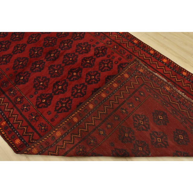 Baloch Runner 5’4” X 12’8” Red Wool Vintage Tribal Hand-Knotted Rug For Sale - Image 12 of 13