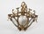 1960s Spanish Rococo Revival Cast Brass Chandelier With Frosted Textured Glass For Sale - Image 6 of 10