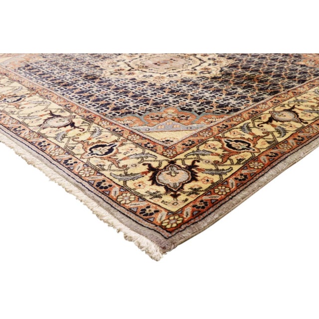 76053 Vintage Persian Bijar Rug, 06'04 x 06'06. With its timeless style, incredible detail and texture, this hand knotted...