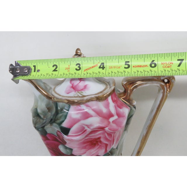 Noritake Nippon Chocolate Pot With Hand Painted Rose Pattern Early 1900s 4383b For Sale - Image 11 of 12
